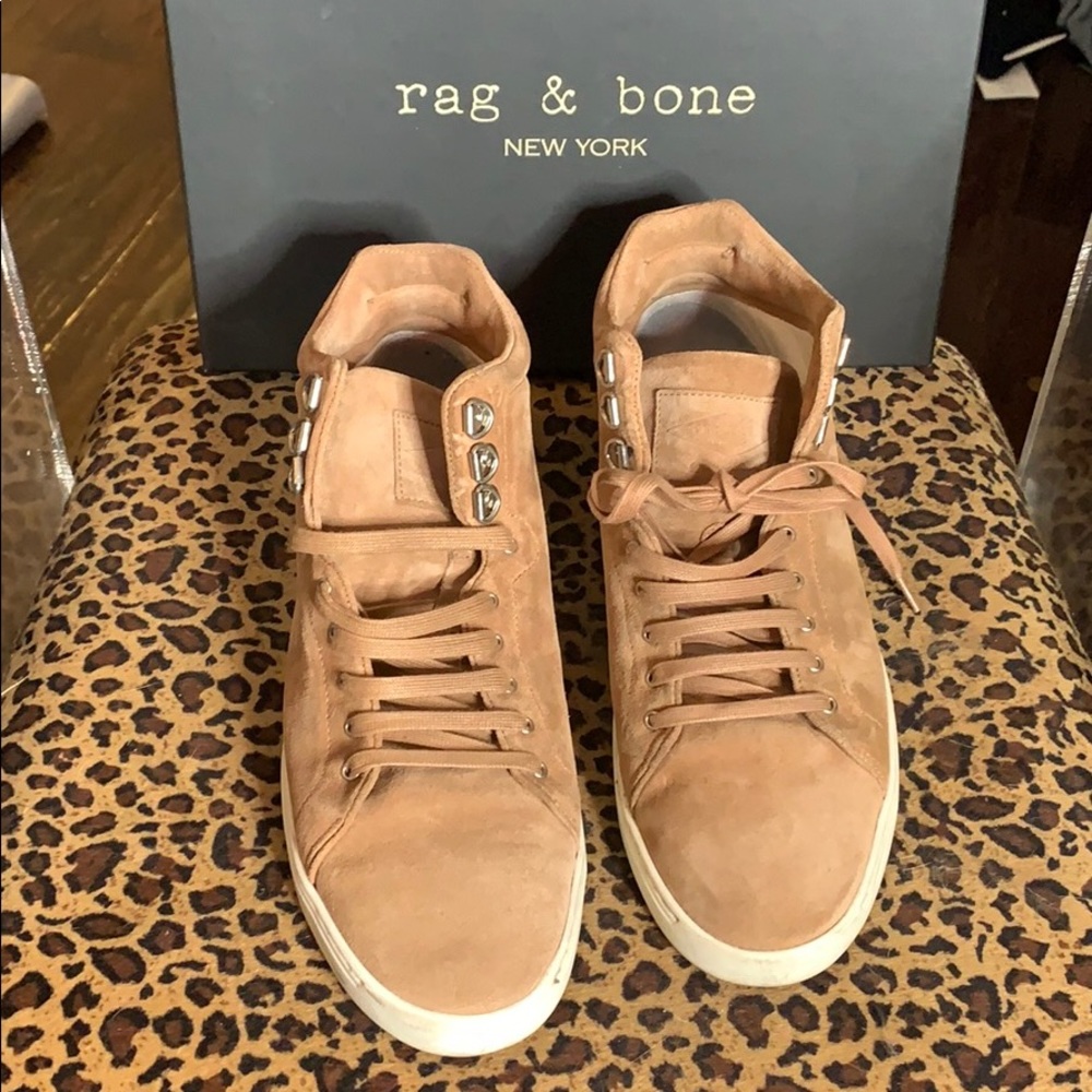 Rag and Bone blush suede sneakers